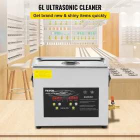 6L Digital Ultrasonic Cleaner Heater Timer 400W kraftfuld