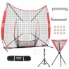7x7 ft Baseball Softball Practice Net, Portable Baseball Training Net for Hitting Catching Pitching, Backstop Equipment with