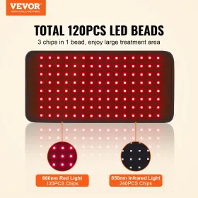 Red Light Therapy Mat for Body 120PCS LED Light Therapy Pad 2 Wavelengths