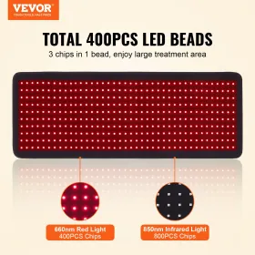 Red Light Therapy Mat for Body 400PCS LED Light Therapy Pad 2 Wavelengths