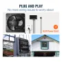 Shutter Exhaust Fan, 254mm with Temperature Humidity Controller, EC-motor, 843 CFM, Variable Speed Adjustable Wall Mount Attic F