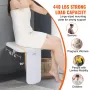 Folding ABS Shower Seat, 15.7'' x 16.7'' Unfolded, Wall Mounted Fold Up Shower Bench with 440 lbs Load Capacity, Space Saving Fo