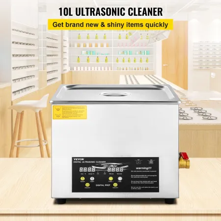 10L Upgraded Ultrasonic Cleaner (400W Heater,240W Ultrasonic) Professional Digital Lab Ultrasonic Cleaner with Heater Timer for 