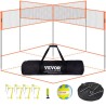 4-Way Volleyball Net, Adjustable Height Badminton Net Set for Backyard Beach Lawn, Outdoor Portable Volleyball Net with