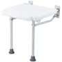 Folding PE Shower Seat, 15.7'' x 14.8'' Unfolded, Wall Mounted Fold Up Shower Bench with 500 lbs Load Capacity, Space Saving Fol