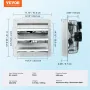 Shutter Exhaust Fan, 356 mm High-speed 1400RPM 994 CFM, Aluminum Wall Mount Attic Fan with AC-motor, Ventilation and Cooling for