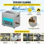 6L Ultrasonic Cleaner, 304 Stainless Steel Professional Knob Control, Ultrasonic Cleaner with Heater Timer for Jewelry Watch Gla