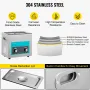 6L Ultrasonic Cleaner, 304 Stainless Steel Professional Knob Control, Ultrasonic Cleaner with Heater Timer for Jewelry Watch Gla