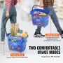 Shopping Baskets, 6PCS, 39L Shopping Carts with Handles, Plastic Rolling Shopping Basket with Wheels, Large Portable Shopping Ba