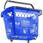 Shopping Baskets, 6PCS, 39L Shopping Carts with Handles, Plastic Rolling Shopping Basket with Wheels, Large Portable Shopping Ba
