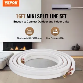Mini Split Line Set 6,4x9,5 x4876,8 mm kobberrør AC m/