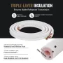 4876.8mm Mini Split Line Set, 6.4 & 9.5mm O.D Copper Pipes Tubing and Triple-Layer Insulation, for Air Conditioning or Heating P
