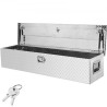 Heavy Duty Aluminum Truck Bed Tool Box, Diamond Plate Tool Box with Side Handle and Lock Keys, Storage Tool Box Chest Box