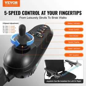 Foldable Electric Wheelchair Motorized Power Chair 300 lbs 20 in Wide Seat