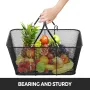 Shopping Baskets with Handles, 12PCS, Black Metal Shopping Basket, Portable Wire Shopping Basket, Black Wire Mesh shopping Baske
