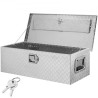 Heavy Duty Aluminum Truck Bed Tool Box, Diamond Plate Tool Box with Side Handle and Lock Keys, Storage Tool Box Chest Box