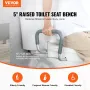 Hævet toiletstol 5 "Højde hævet 350 kg til runde og langstrakte