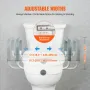 Hævet toiletstol 5 "Højde hævet 350 kg til runde og langstrakte