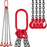 4 Legs Lifting Hook Chain Sling 2Mx8MM, 4T Lifting Chain Sling Legs Steel Factories Steel Powder Coating Lifting Chain High