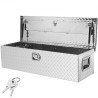 Heavy Duty Aluminum Truck Bed Tool Box, Diamond Plate Tool Box with Side Handle and Lock Keys, Storage Tool Box Chest Box