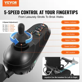 Foldbar elektrisk kørestols motoriserede effekt 300 lbs