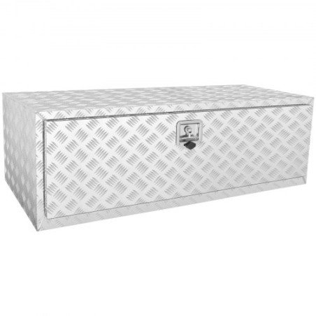 Underbody Truck Box, 48"Ã—24"Ã—24" Pickup Storage Box, Heavy Duty Aluminum Diamond Plate Tool Box with Lock and Keys, Waterproof