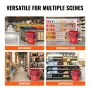 Shopping Baskets, 6PCS, 39L Shopping Carts with Handles, Plastic Rolling Shopping Basket with Wheels, Large Portable Shopping Ba