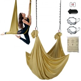Aerial Yoga Hammock & Swing, 4,4 yards, Aerial Yoga Starter Kit med 100 gsm nylonstof, fuld rigginghardware og let opsætning