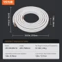 25FT Mini Split Line Set, 6.4 & 12.7mm O.D Copper Pipes Tubing and Triple-Layer Insulation, for Air Conditioning or Heating Pump