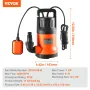Submersible Utility Pump Sump Pump 700W 4148 GPH/15,700 LPH 33 ft/10 m Head Water Pump