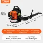 Backpack Leaf Blower, 63CC 2-Cycle Gas Leaf Blower with 1.89L Fuel Tank, 1110CFM Air Volume 220MPH Speed, Ideal for Lawn Care, L