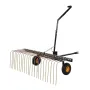 Tow Behind Dethatcher, 60-inch Tow Dethatcher with 24 Steel Tines, Lawn Dethatcher Rake for ATV or Mower, Tow Behind Lawn Rake w