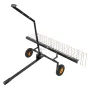 Tow Behind Dethatcher, 60-inch Tow Dethatcher with 24 Steel Tines, Lawn Dethatcher Rake for ATV or Mower, Tow Behind Lawn Rake w