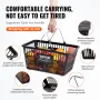 Shopping Basket, Set of 12, 21L Durable Plastic Grocery Basket with Metal Handle and Stand, 16.73 x 12.01 x 8.58 inch Portable S