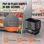 Shopping Basket, Set of 12, 21L Durable Plastic Grocery Basket with Metal Handle and Stand, 16.73 x 12.01 x 8.58 inch Portable S