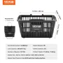 Shopping Basket, Set of 12, 21L Durable Plastic Grocery Basket with Metal Handle and Stand, 16.73 x 12.01 x 8.58 inch Portable S