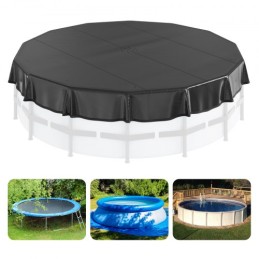 15 Ft Round Pool Cover, Solar Covers for Above Ground Pools, Safety Pool Cover with Drawstring Design, PVC Winter Pool Cover,