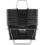 Shopping Basket, Set of 12, 21L Durable Plastic Grocery Basket with Metal Handle and Stand, 16.73 x 12.01 x 8.58 inch Portable S