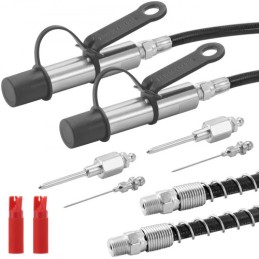 Grease Gun Coupler 2 PCS, 10000 PSI High Pressure, 3-Jaw Locking Quick Release Grease Gun Tip with Hose/Cleaner/Extension