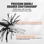 Braided Nylon Rope, 3/16 in x 1000 ft, 32 Strands, 720 LBS Breaking Strength Outdoor Climbing Rope, Arborist Tree Climbing Riggi