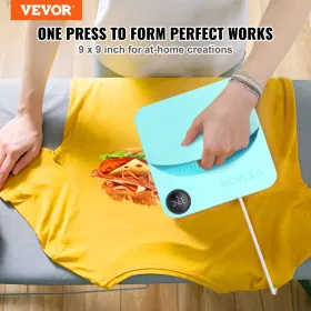 Heat Press 9 x 9 i bærbar let presse Sublimering Transfer DIY