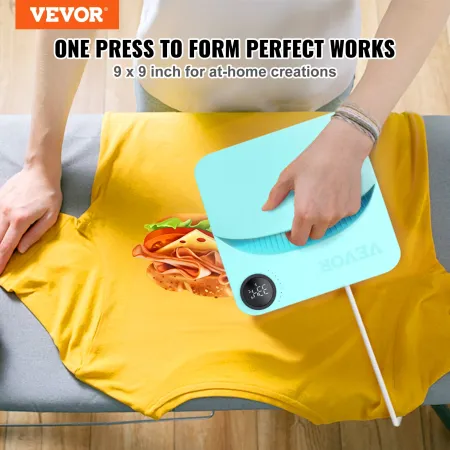 Heat Press 9 x 9 i bærbar let presse Sublimering Transfer DIY