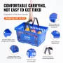 Shopping Basket, Set of 12, 24L Durable Plastic Grocery Basket with Handle and Stand, 16.73 x 11.61 x 8.86 inch Portable Shop Ba