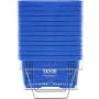 Shopping Basket, Set of 12, 24L Durable Plastic Grocery Basket with Handle and Stand, 16.73 x 11.61 x 8.86 inch Portable Shop Ba