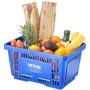 Shopping Basket, Set of 12, 24L Durable Plastic Grocery Basket with Handle and Stand, 16.73 x 11.61 x 8.86 inch Portable Shop Ba