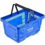 Shopping Basket, Set of 12, 24L Durable Plastic Grocery Basket with Handle and Stand, 16.73 x 11.61 x 8.86 inch Portable Shop Ba