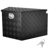Trailer Tongue Box, Aluminum Alloy Diamond Plate Tongue Box Tool Chest, Heavy Duty Trailer Box Storage with Lock and Keys,