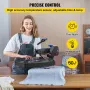 Heat Press Machine, 15" x 15" Fast Heating, 360 Swing Away Digital Sublimation T-Shirt Vinyl Transfer Printer with Anti-Scald Su