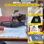 Heat Press Machine, 15" x 15" Fast Heating, 360 Swing Away Digital Sublimation T-Shirt Vinyl Transfer Printer with Anti-Scald Su