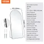 Arched Full Length Mirror, 71" x 32", Large Free Standing Leaning Hanging Wall Mounted Floor Mirror with Stand Aluminum Alloy Fr